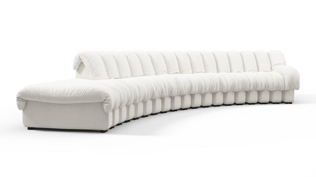 DS 600 - DS 600 Sectional Sofa, Combination 1, Right Arm, White Boucle