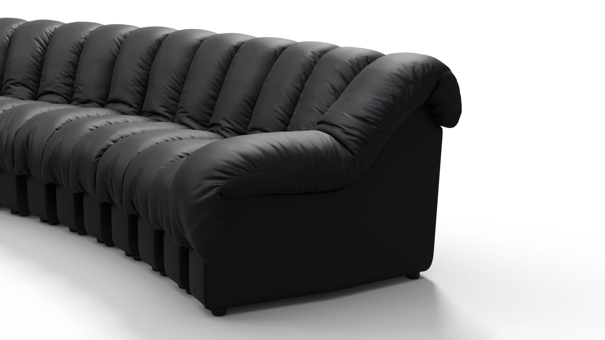 DS 600 - DS 600 Sectional Sofa, Combination 1, Right Arm, Black Vegan Leather