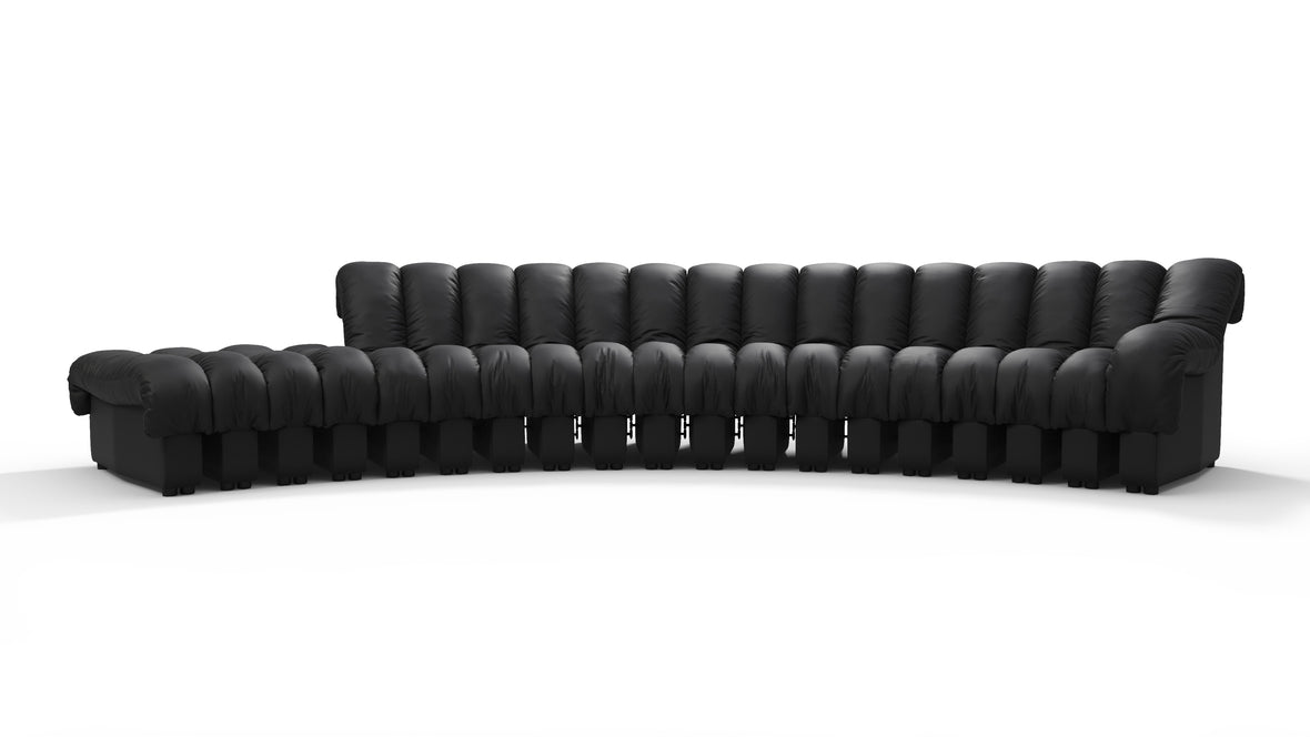 DS 600 - DS 600 Sectional Sofa, Combination 1, Right Arm, Black Vegan Leather