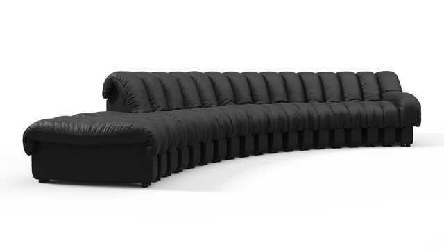 DS 600 - DS 600 Sectional, Combination 1, Right Arm, Black Vegan Leather