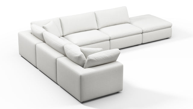 Sky - Sky Sectional Sofa, Five Seater, Left Corner, White Linen