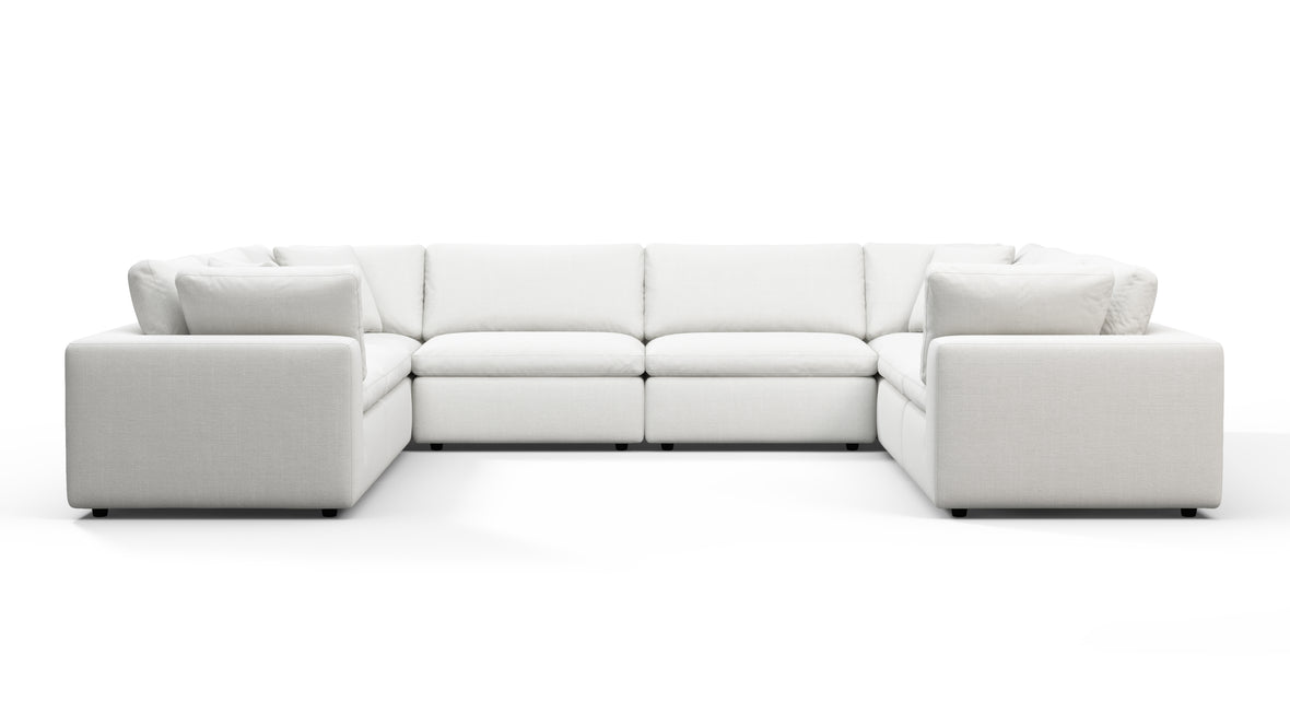 Sky - Sky Sectional Sofa, Eight Seater, White Linen