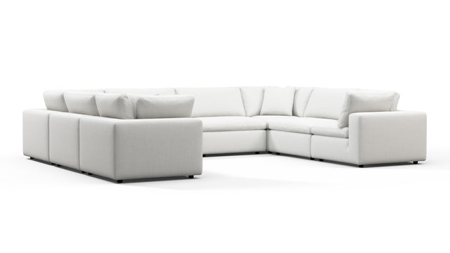 Sky - Sky Sectional Sofa, Eight Seater, White Linen