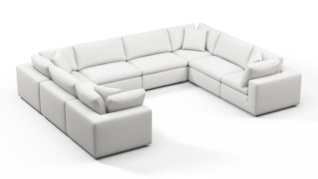 Sky - Sky Sectional Sofa, Eight Seater, White Linen