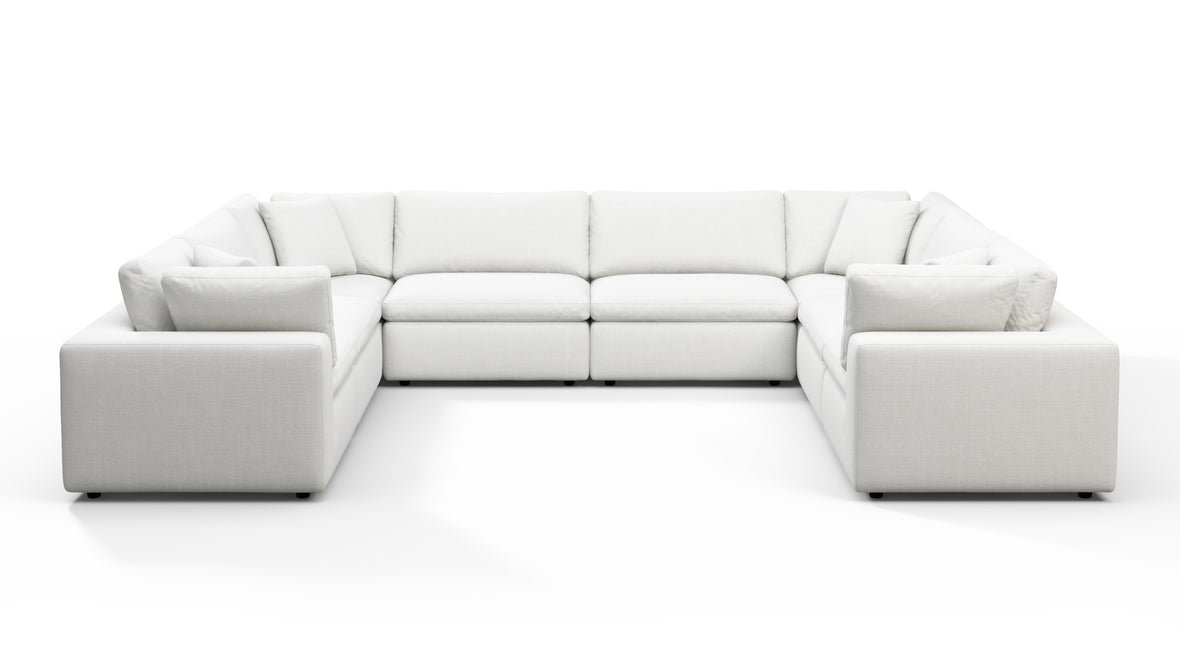 Sky - Sky Sectional Sofa, Eight Seater, White Linen