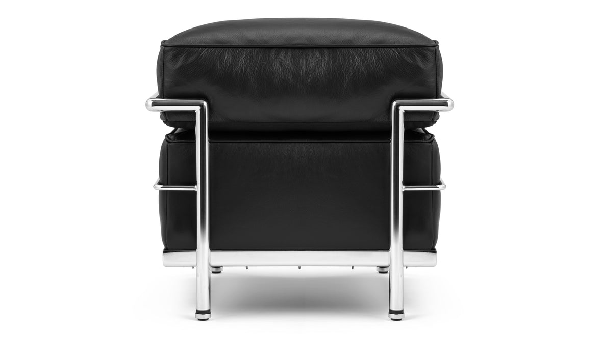 Corbusier - Corbusier Petit Modele Ottoman, Midnight Black Premium Leather