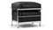 Corbusier - Corbusier Petit Modele Ottoman, Midnight Black Premium Leather