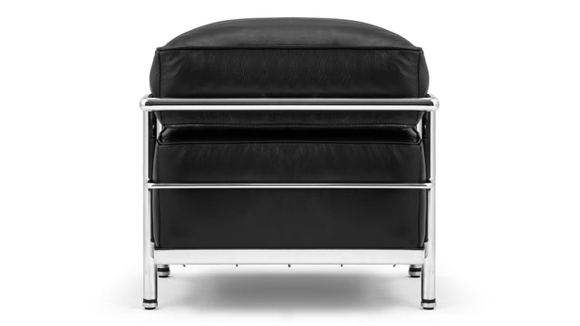 Corbusier - Corbusier Petit Modele Ottoman, Midnight Black Premium Leather