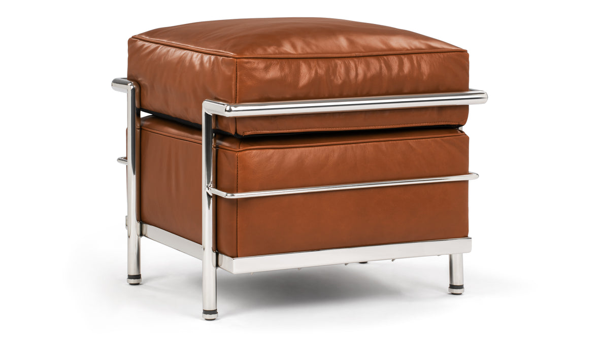 Corbusier - Corbusier Petit Modele Ottoman, Tan Premium Leather