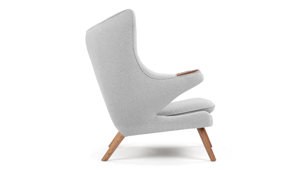 Big Bear - Big Bear Lounge Chair, Light Gray Wool and Walnut