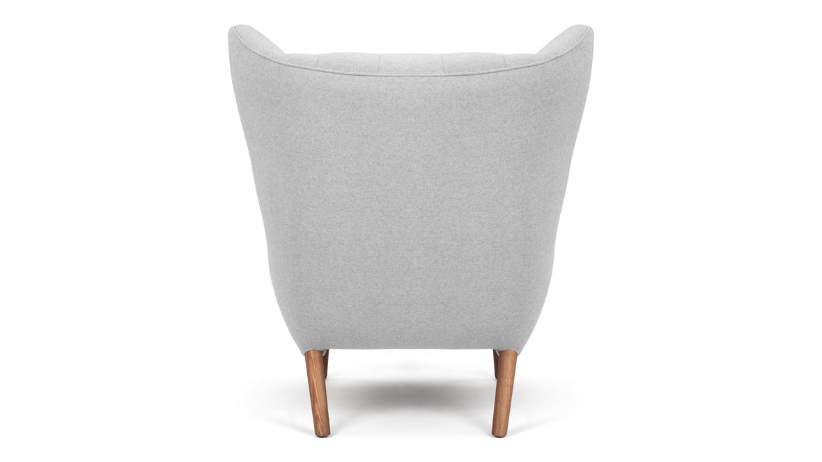 Big Bear - Big Bear Lounge Chair, Light Gray Wool and Walnut