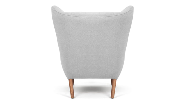 Big Bear - Big Bear Lounge Chair, Light Gray Wool and Walnut