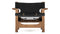 Spanish - Spanish Lounge Chair, Black Vegan Leather and Walnut Stain