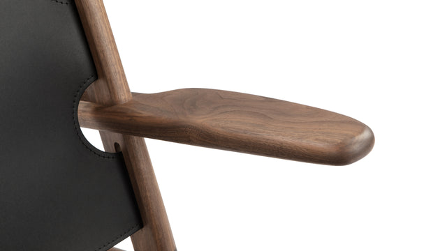 Hendrik - Hendrik Chair, Deep Black Vegan Leather and Walnut