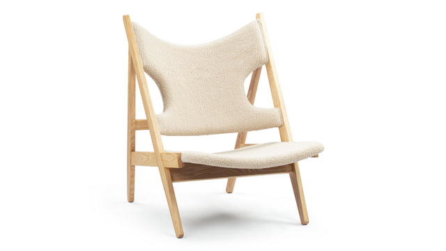 Knitting - Knitting Chair, Natural Ash and Vegan Sherpa