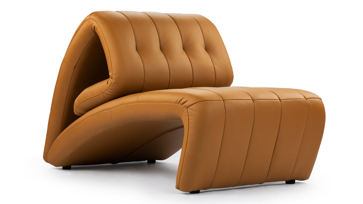 Etienne - Etienne Lounge Chair, Tan Vegan Leather