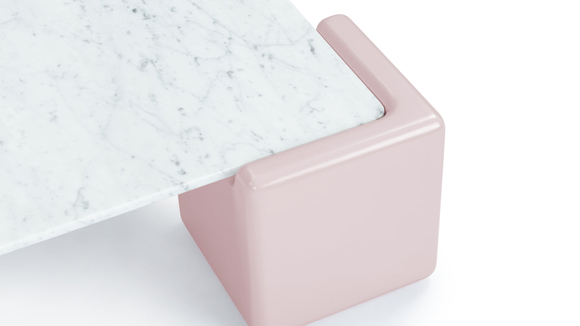 Tavolo Morbido - Tavolo Morbido Coffee Table, White Marble and Pink