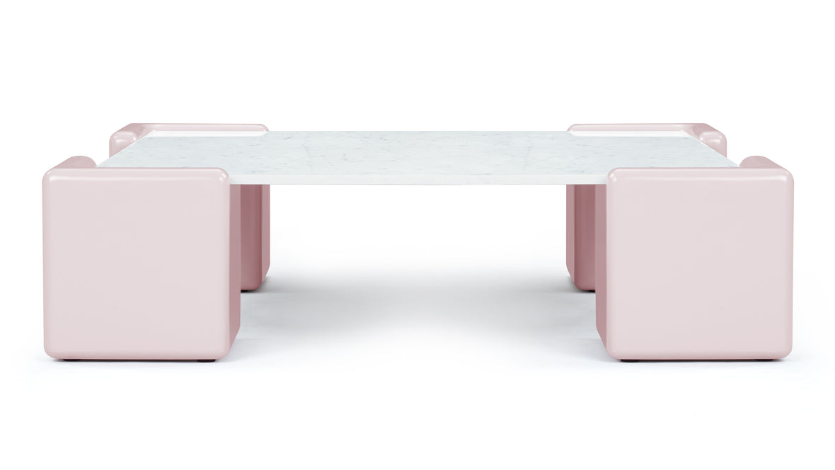 Tavolo Morbido - Tavolo Morbido Coffee Table, White Marble and Pink