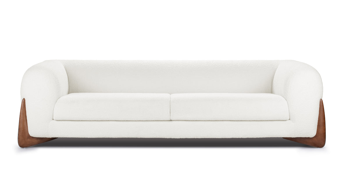 Breton - Breton Three Seater Sofa, White Boucle