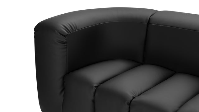 Seb - Seb Two Seater Sofa, Black Vegan Leather