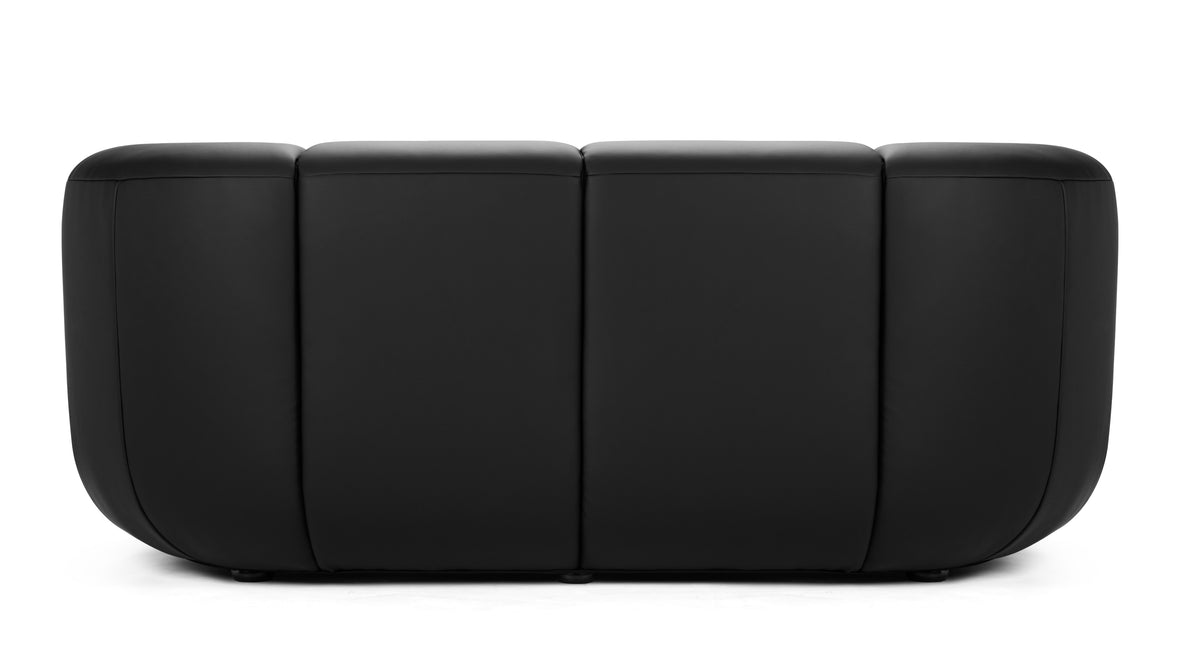 Seb - Seb Two Seater Sofa, Black Vegan Leather