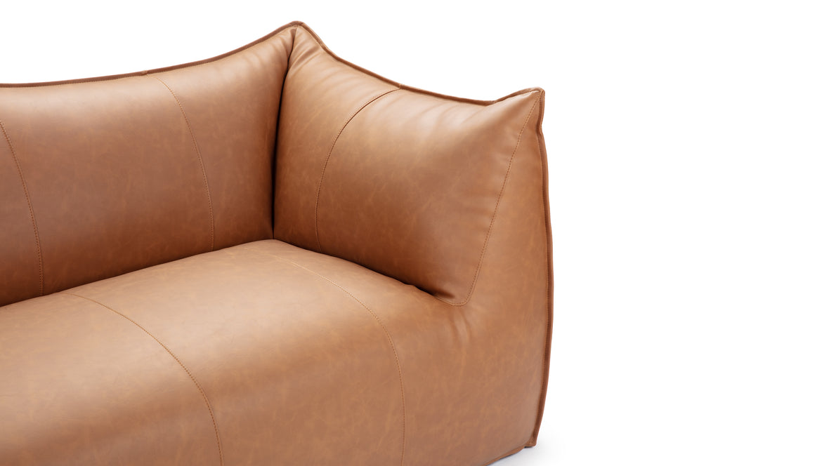 Leandro - Leandro Two Seater Sofa, Chestnut Vegan Leather