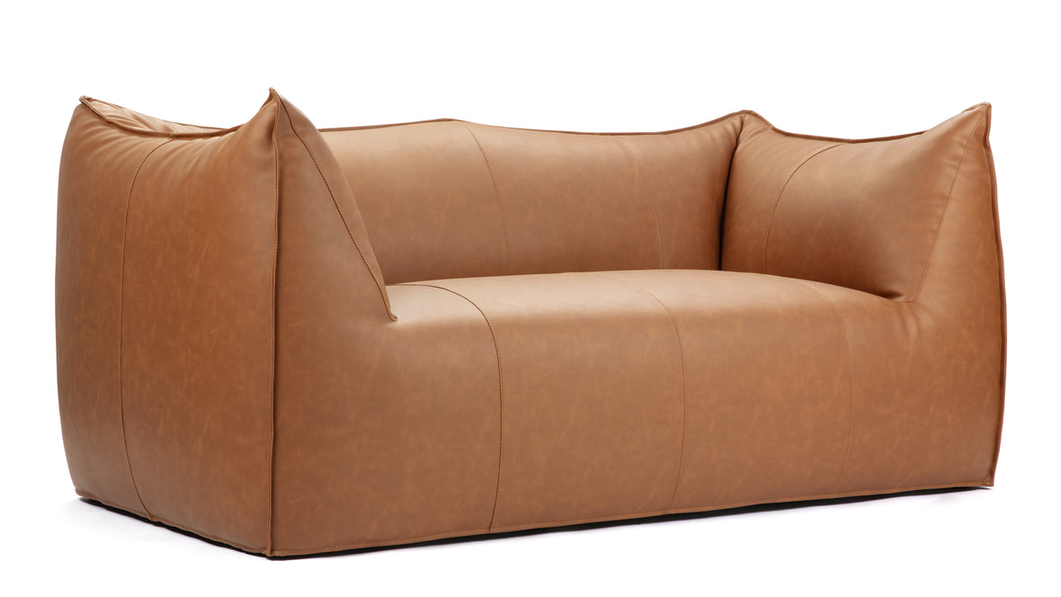 Leandro - Leandro Two Seater Sofa, Chestnut Vegan Leather