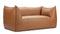 Leandro - Leandro Two Seater Sofa, Chestnut Vegan Leather