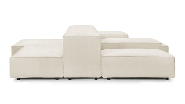 Extrasoft - Extrasoft Sectional Sofa, Combination 1, Ivory Chenille