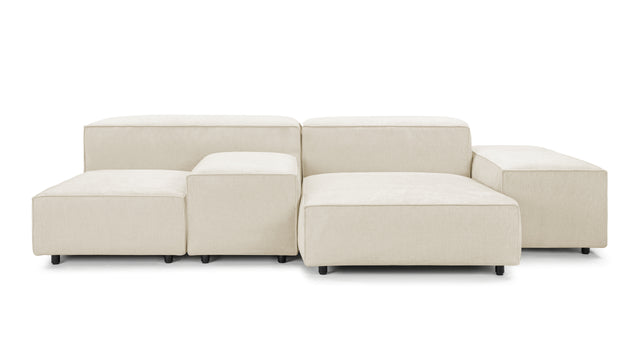 Extrasoft - Extrasoft Sectional Sofa, Combination 1, Ivory Chenille