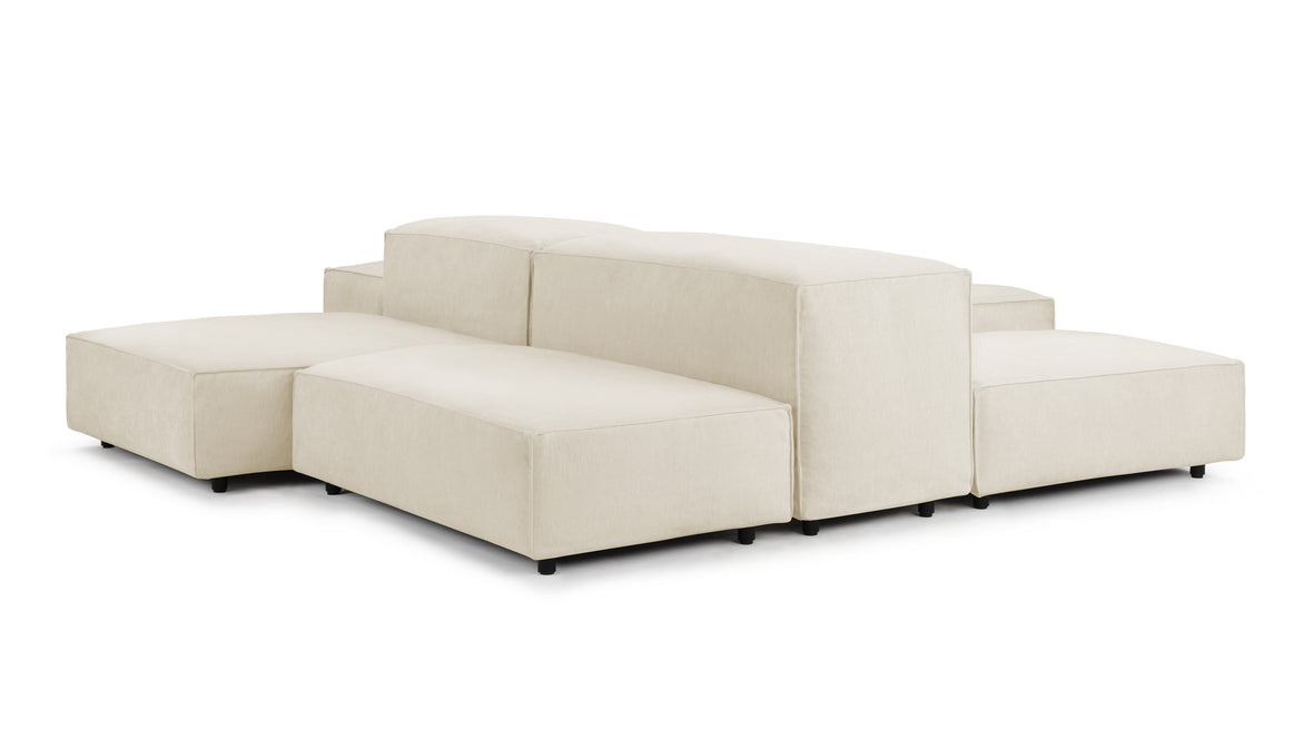 Extrasoft - Extrasoft Sectional Module, Large Armrest, Ivory Chenille