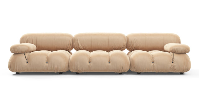 Belia - Belia Three Seater Sofa, Ecru Velvet