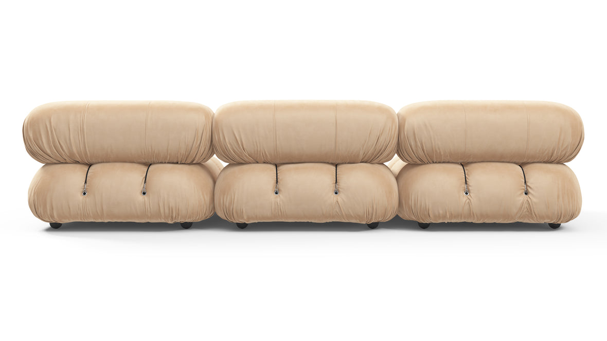 Belia - Belia Three Seater Sofa, Ecru Velvet