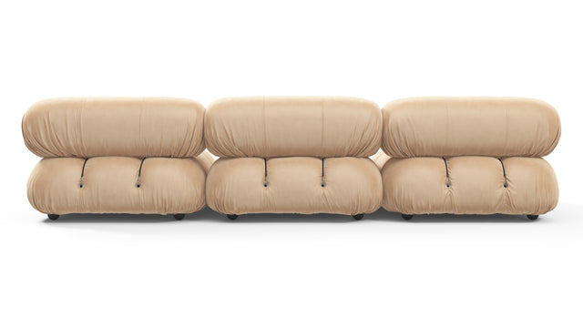 Belia - Belia Three Seater Sofa, Ecru Velvet