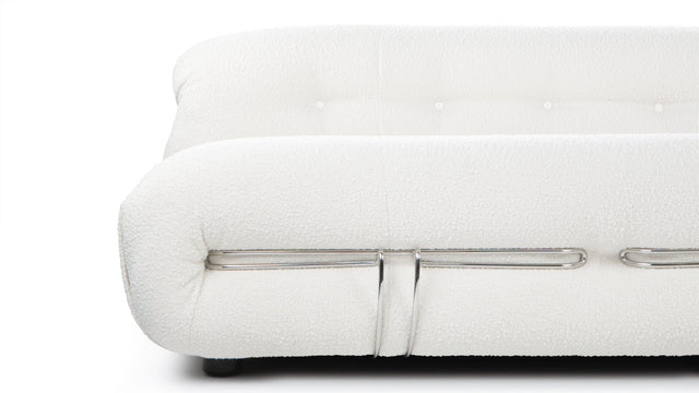 Soriana - Soriana Three Seater Sofa, White Boucle