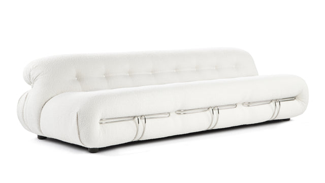 Soriana - Soriana Three Seater Sofa, White Boucle