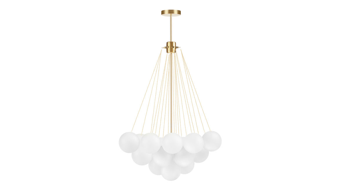 Cloud - Cloud Chandelier, Small, Gold and Frosted Glass