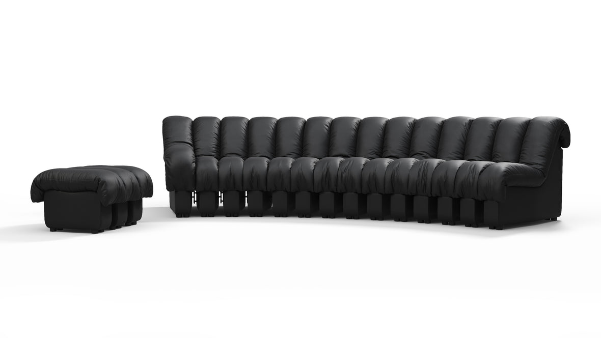 DS 600 - DS 600 Sectional Sofa, Combination 2, Left Arm, Black Vegan Leather