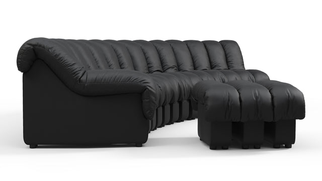 DS 600 - DS 600 Sectional Sofa, Combination 2, Left Arm, Black Vegan Leather