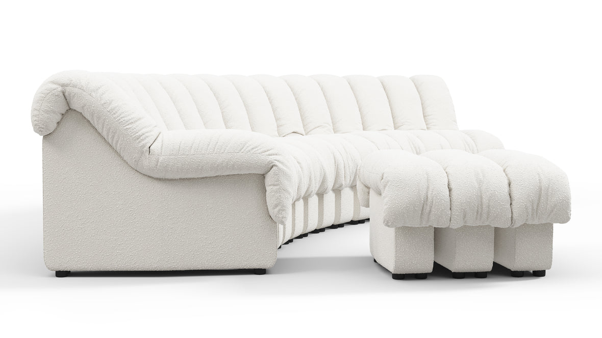 DS 600 - DS 600 Sectional, Combination 2, Left Arm, White Boucle