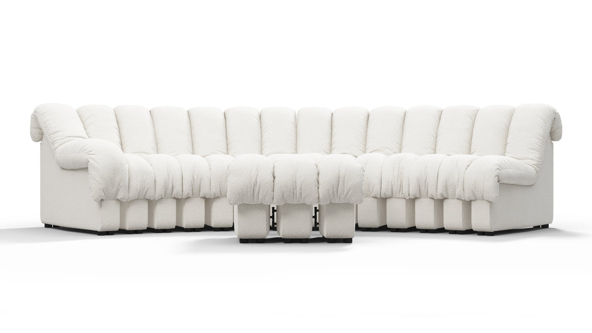 DS 600 - DS 600 Sectional Sofa, Combination 2, Left Arm, White Boucle