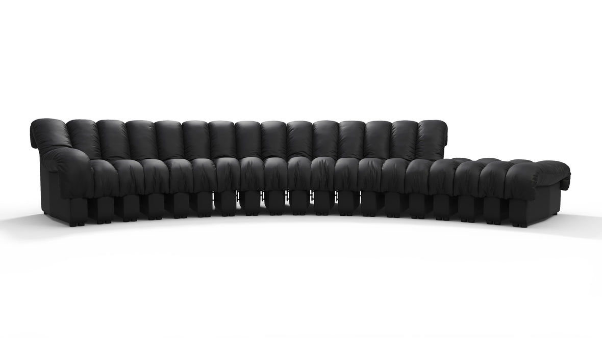 DS 600 - DS 600 Sectional Sofa, Combination 1, Left Arm, Black Vegan Leather