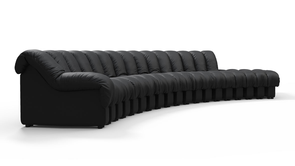 DS 600 - DS 600 Sectional Sofa, Combination 1, Left Arm, Black Vegan Leather