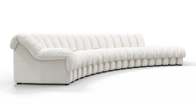 DS 600 - DS 600 Sectional, Combination 1, Left Arm, White Boucle