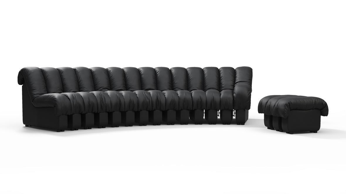 DS 600 - DS 600 Sectional, Combination 2, Right Arm, Black Vegan Leather