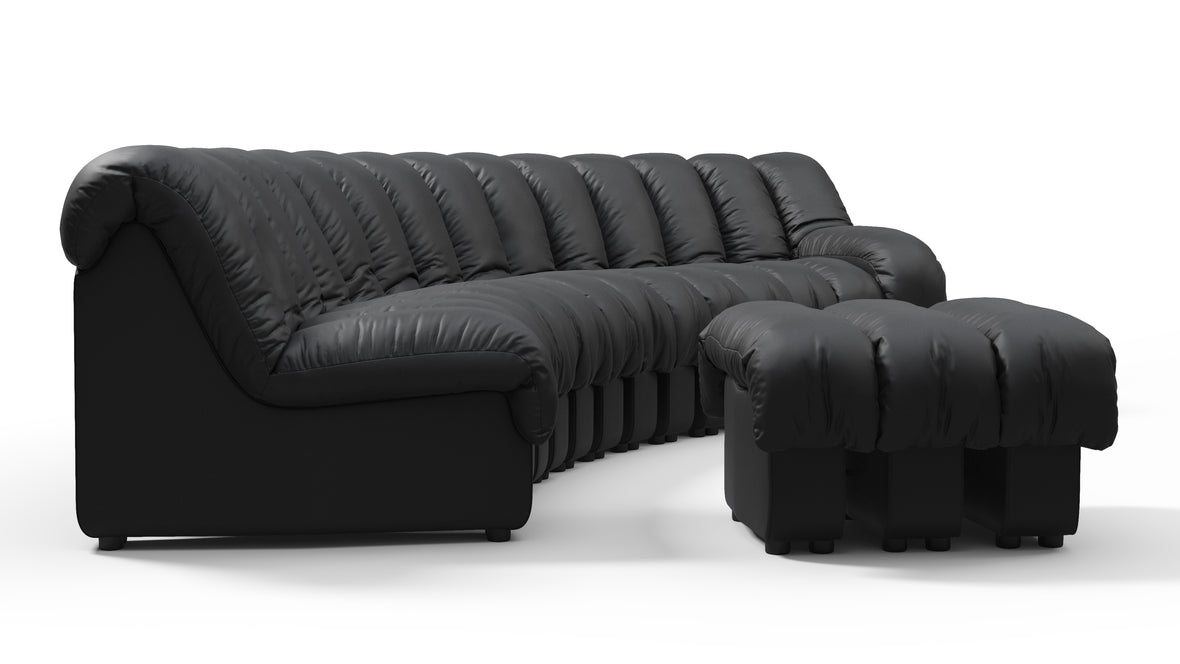 DS 600 - DS 600 Sectional Sofa, Combination 2, Right Arm, Black Vegan Leather