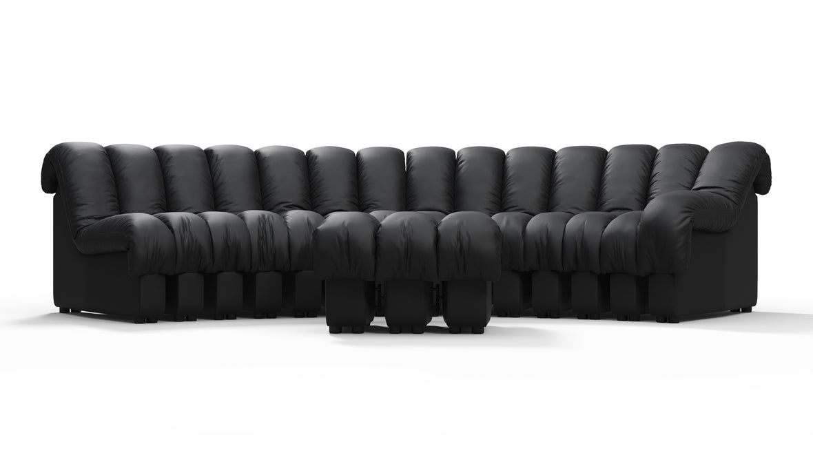 DS 600 - DS 600 Sectional, Combination 2, Right Arm, Black Vegan Leather