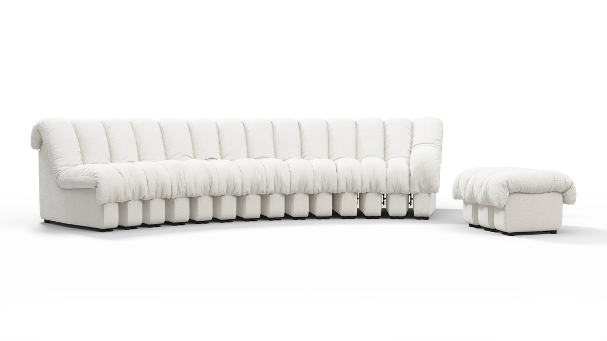 DS 600 - DS 600 Sectional Sofa, Combination 2, Right Arm, White Boucle