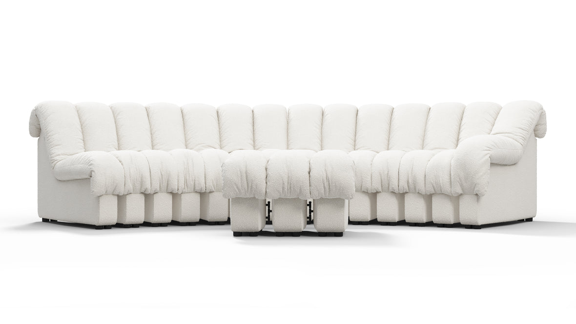 DS 600 - DS 600 Sectional Sofa, Combination 2, Right Arm, White Boucle