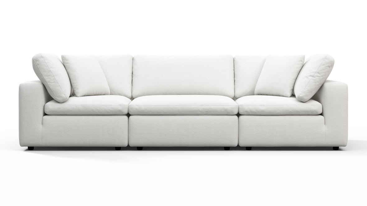 Sky - Sky Sectional Sofa, Three Seater, White Linen